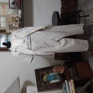 Womens 3 pc Casual dressy pantsuit top, overshirt and pants AKC